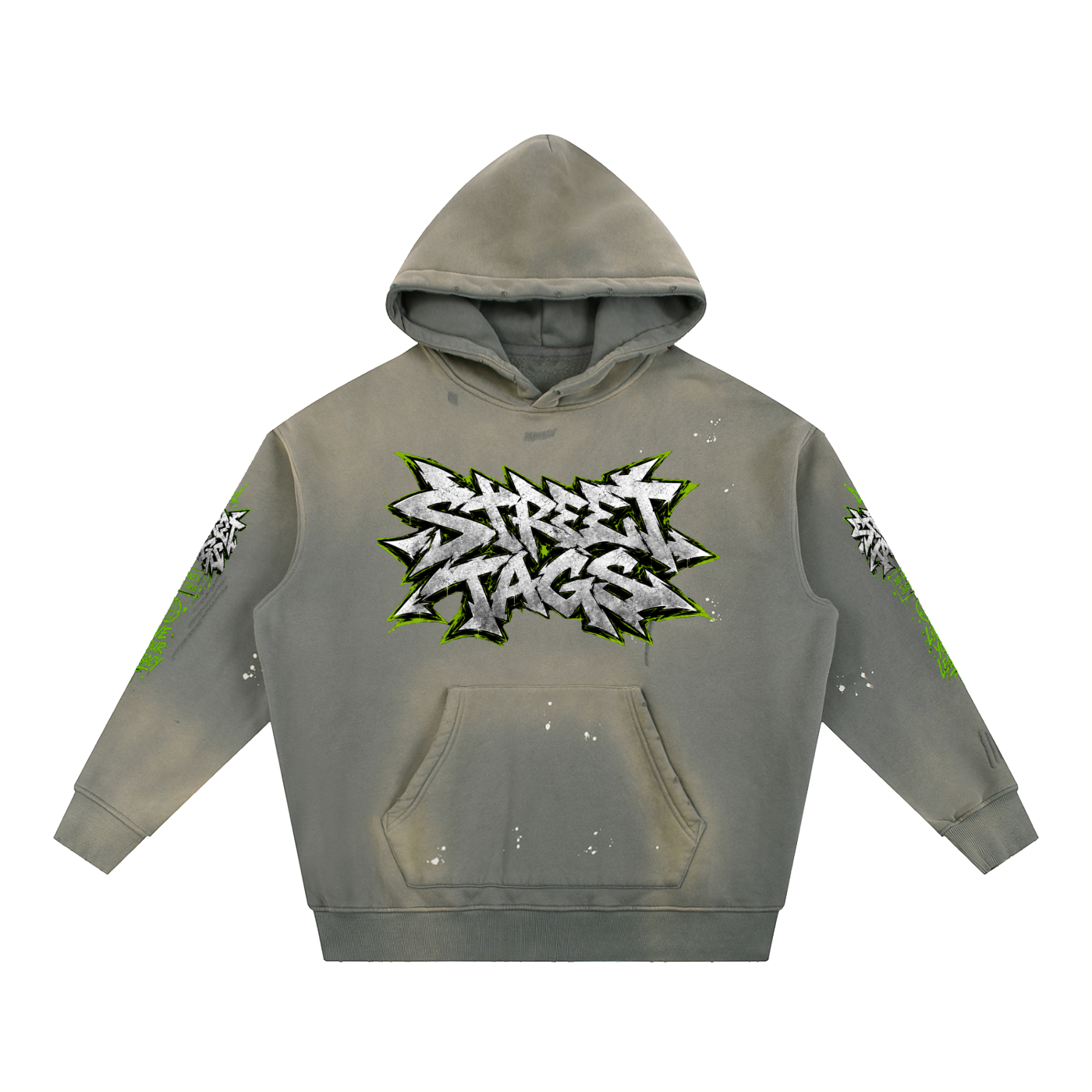 Vintage Washed Frayed Fleece Hoodie