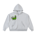 BLOCK PARTY Fleeced Full-Zip Boxy Hoodie