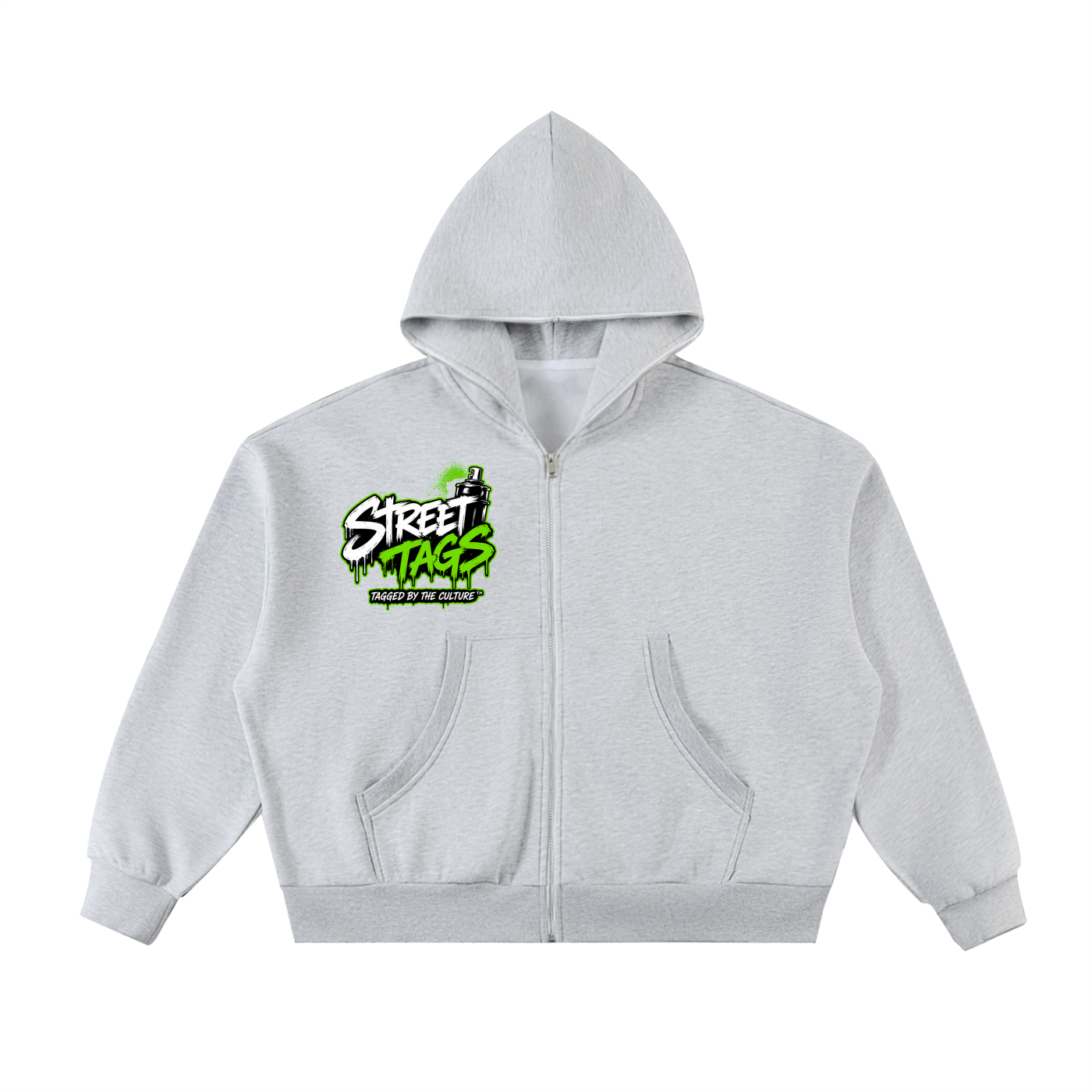 BLOCK PARTY Fleeced Full-Zip Boxy Hoodie