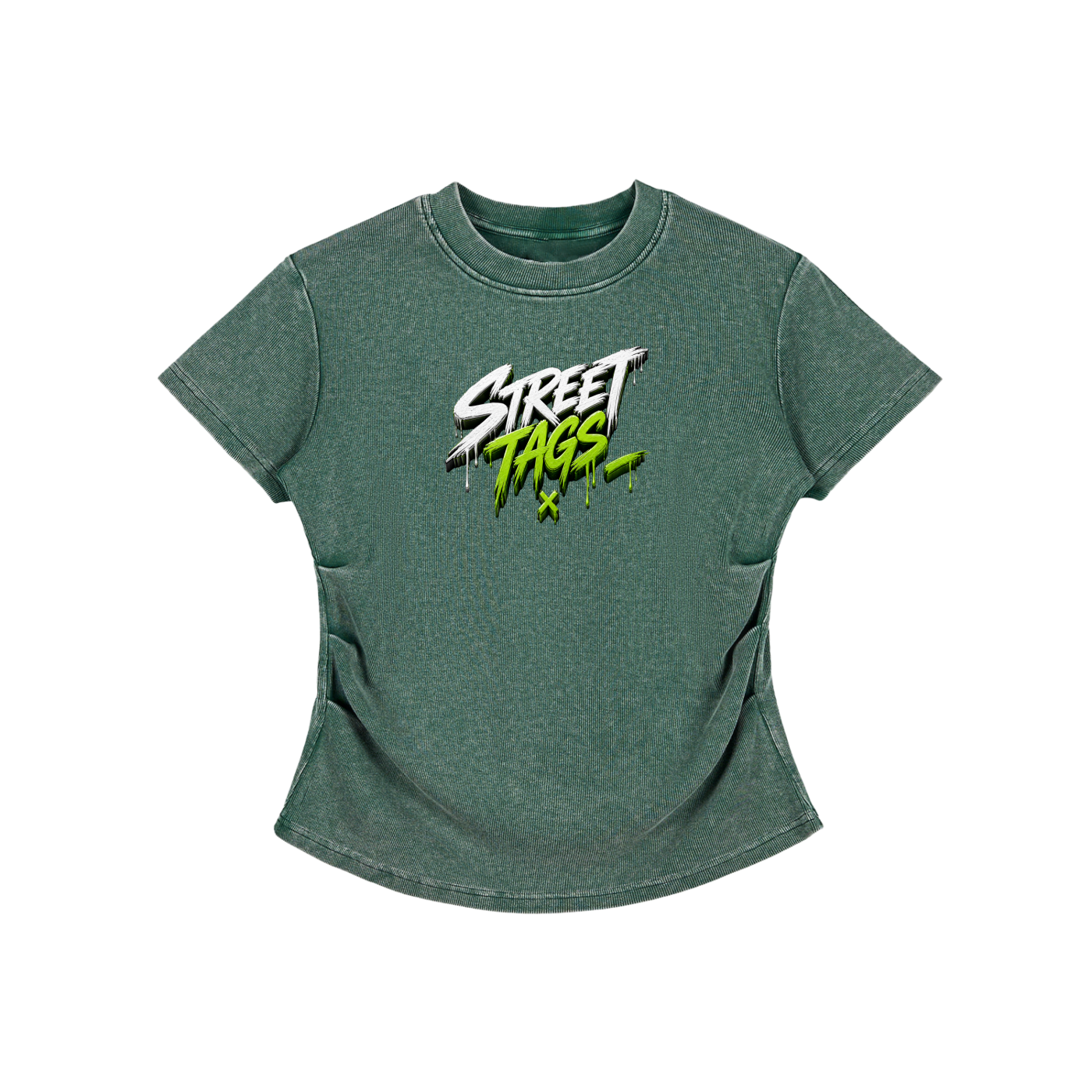 Vintage Washed Bodycon Cotton T-Shirt