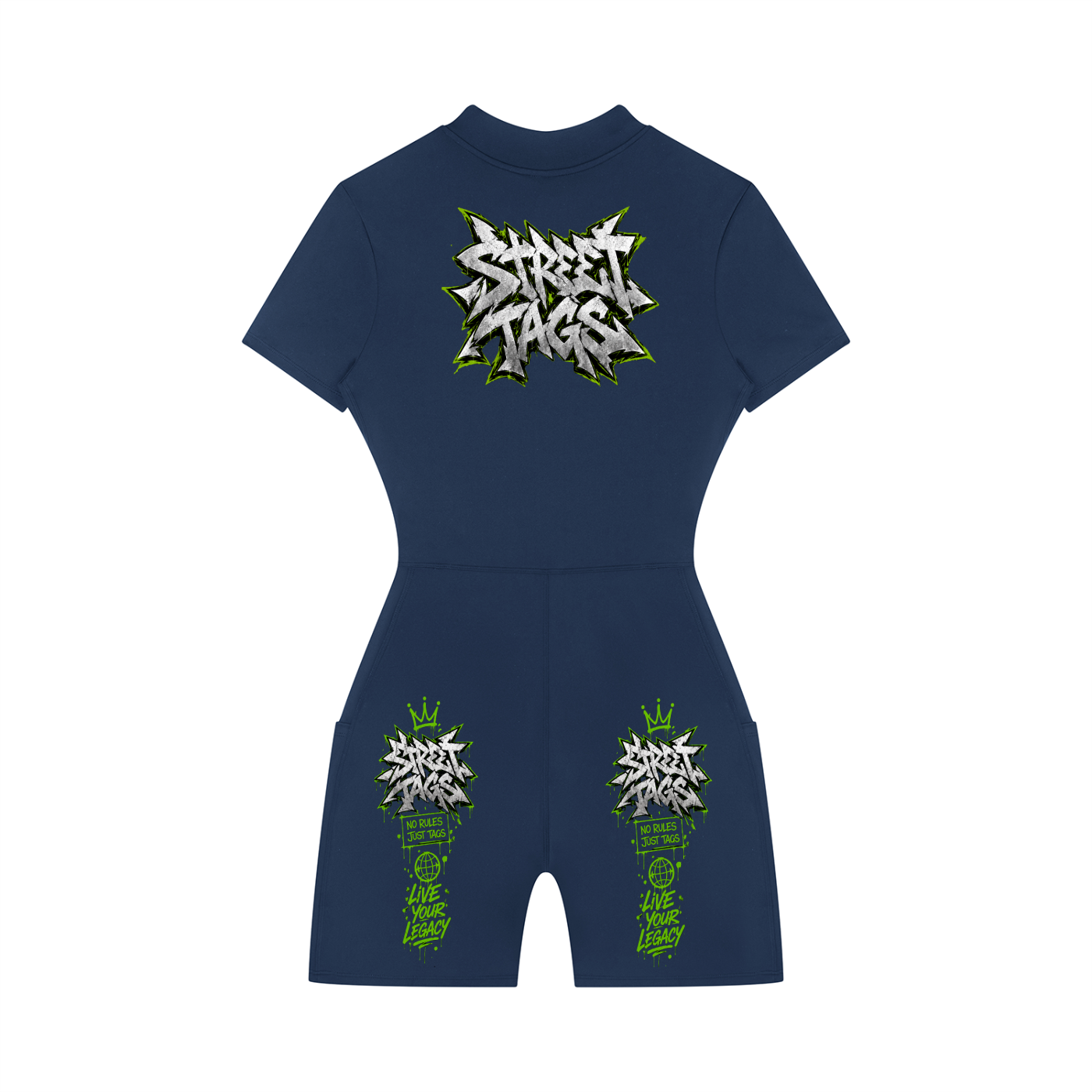Women's Quarter-Zip Short Sleeve Romper
