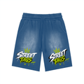 Rectangle Patch Monkey Washed Shorts