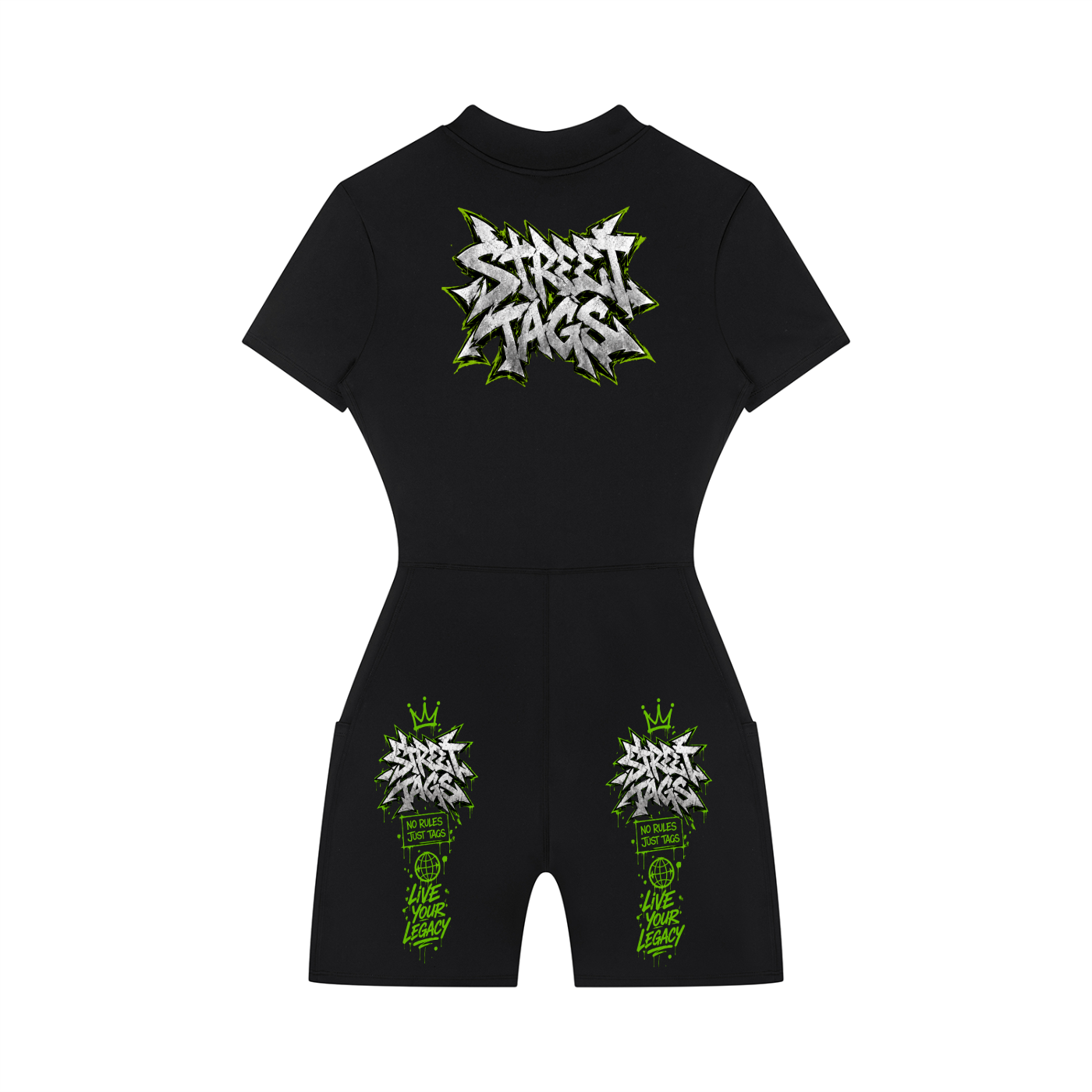 Women's Quarter-Zip Short Sleeve Romper