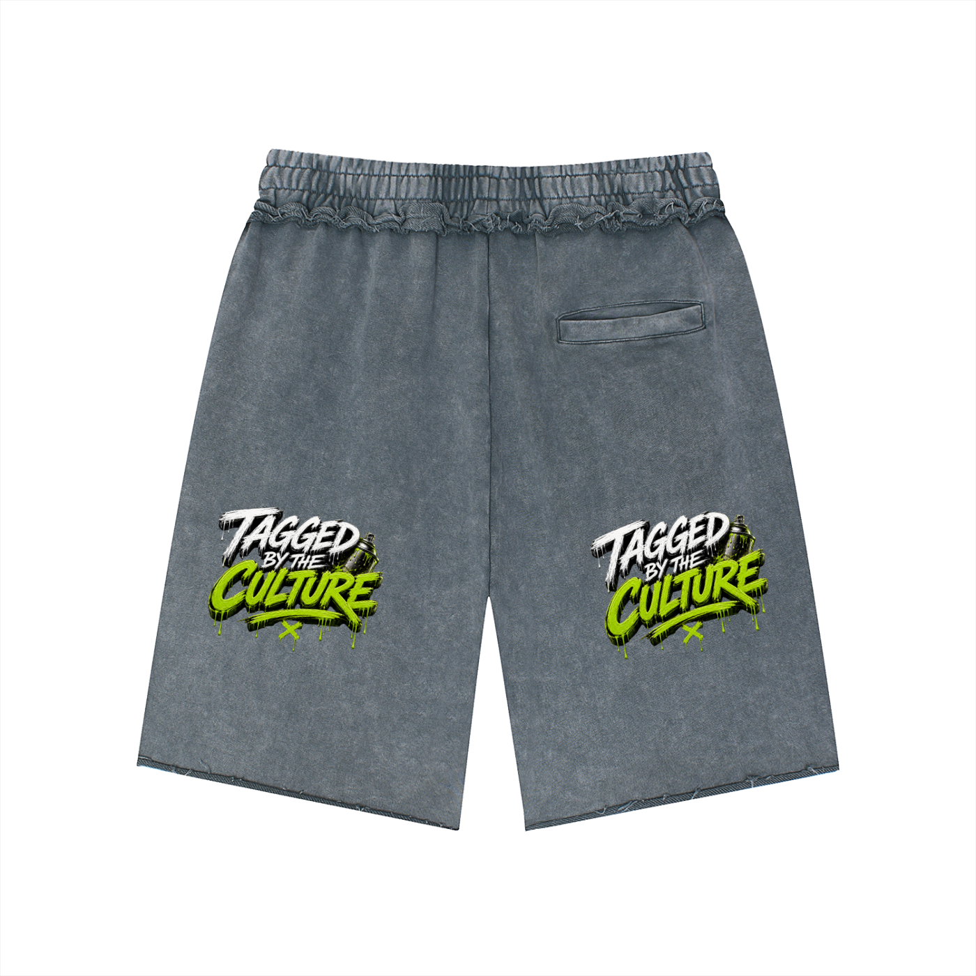 Unisex Mineral Wash Raw Edge Shorts