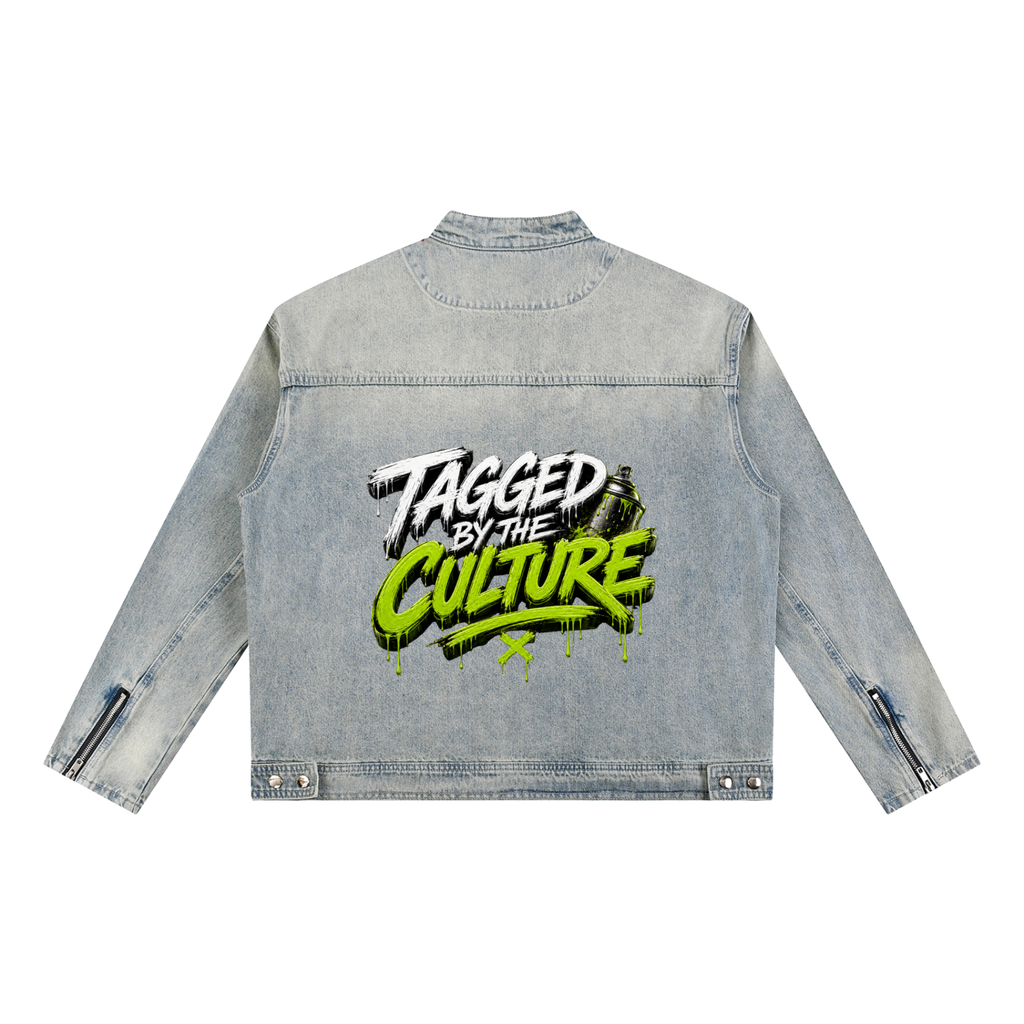 Vintage Wash Zip Denim Jacket