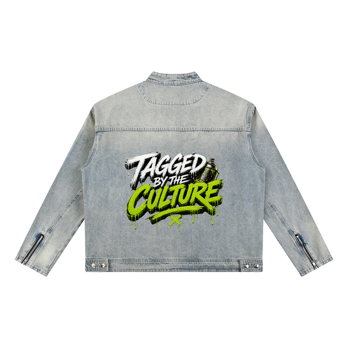 Vintage Wash Zip Denim Jacket