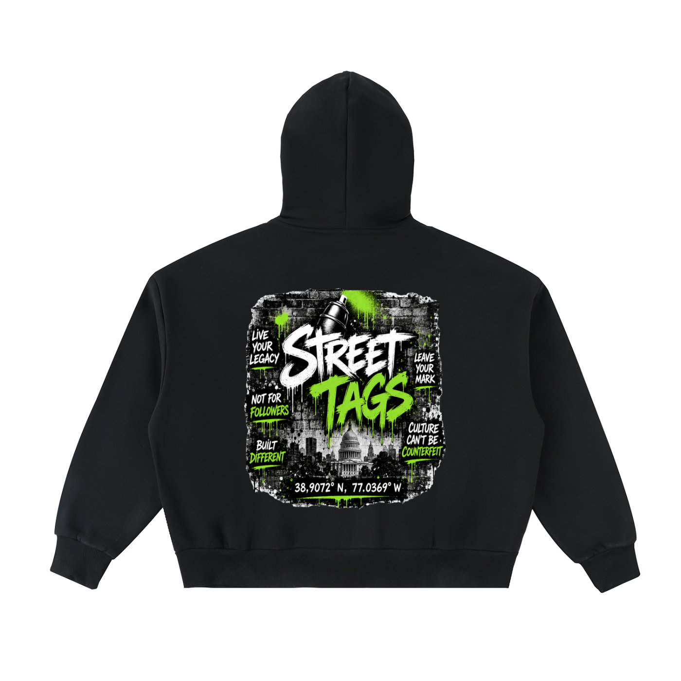 BLOCK PARTY Fleeced Full-Zip Boxy Hoodie