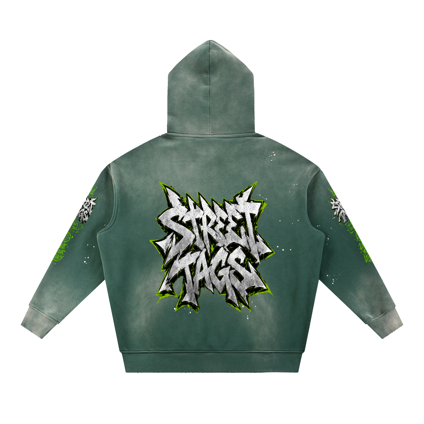 Vintage Washed Frayed Fleece Hoodie