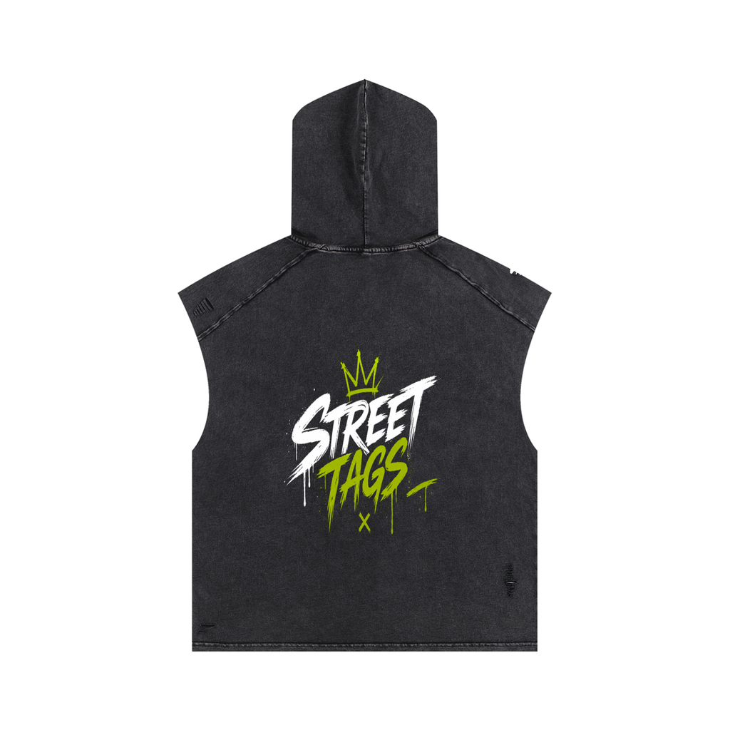 Snow Washed Boxy Hooded Tank Top