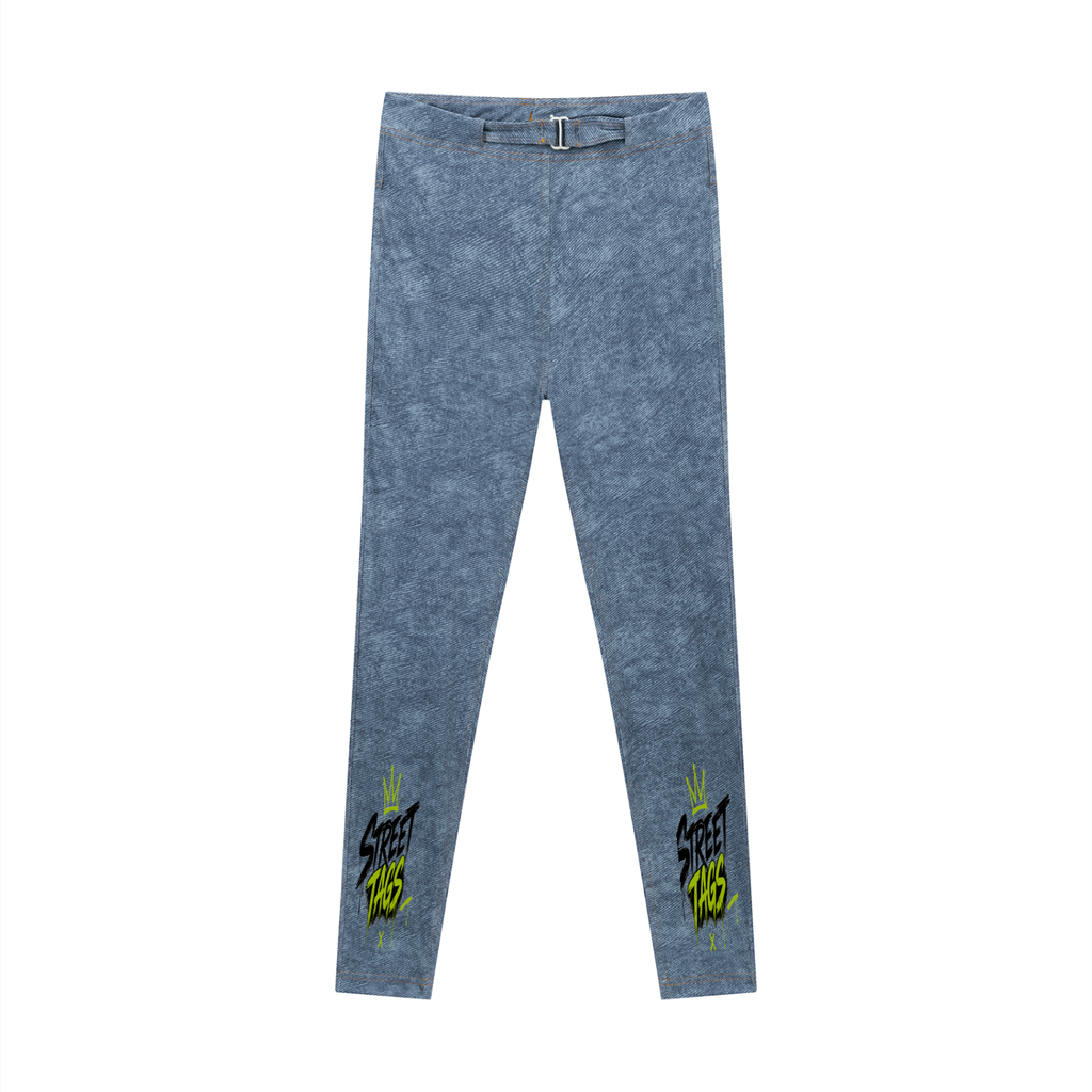 Women's Faux Denim Zip-Fly Leggings