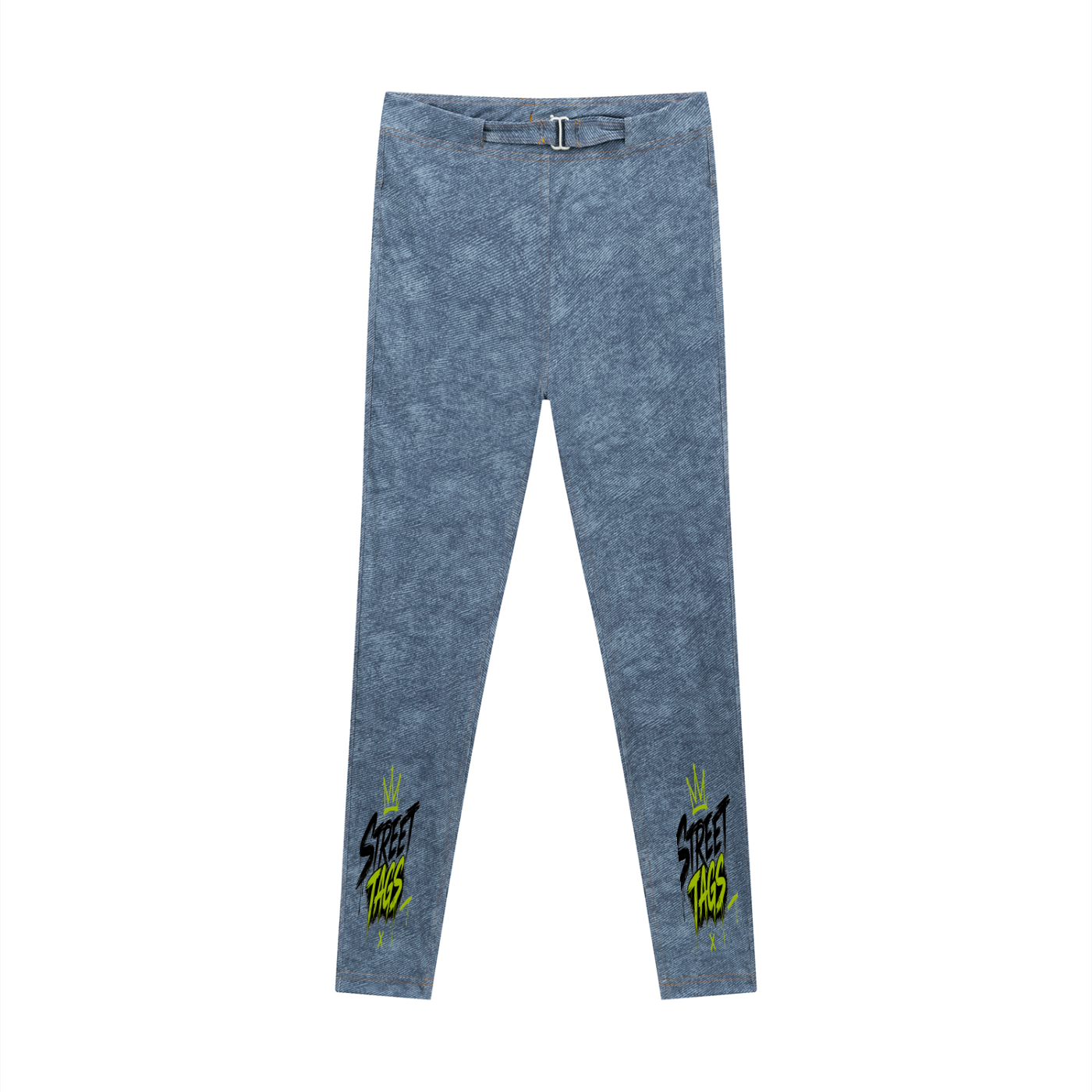 Women's Faux Denim Zip-Fly Leggings