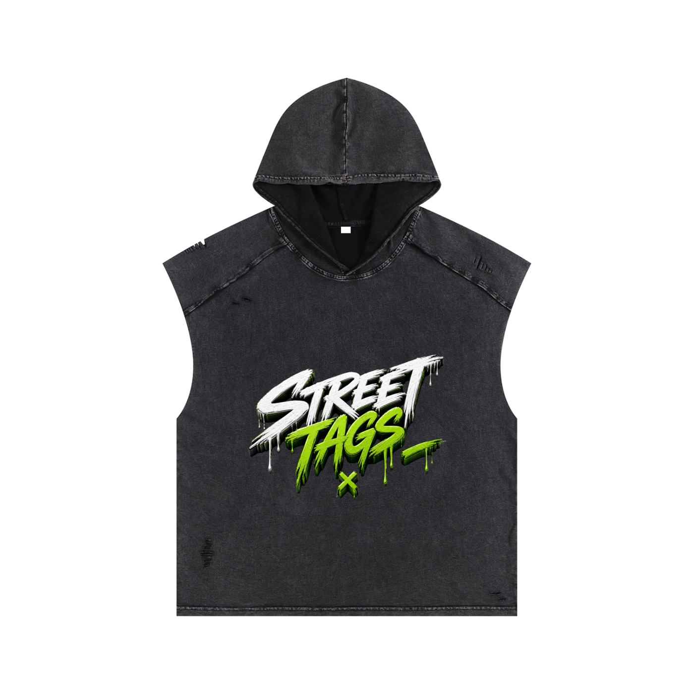 Snow Washed Boxy Hooded Tank Top