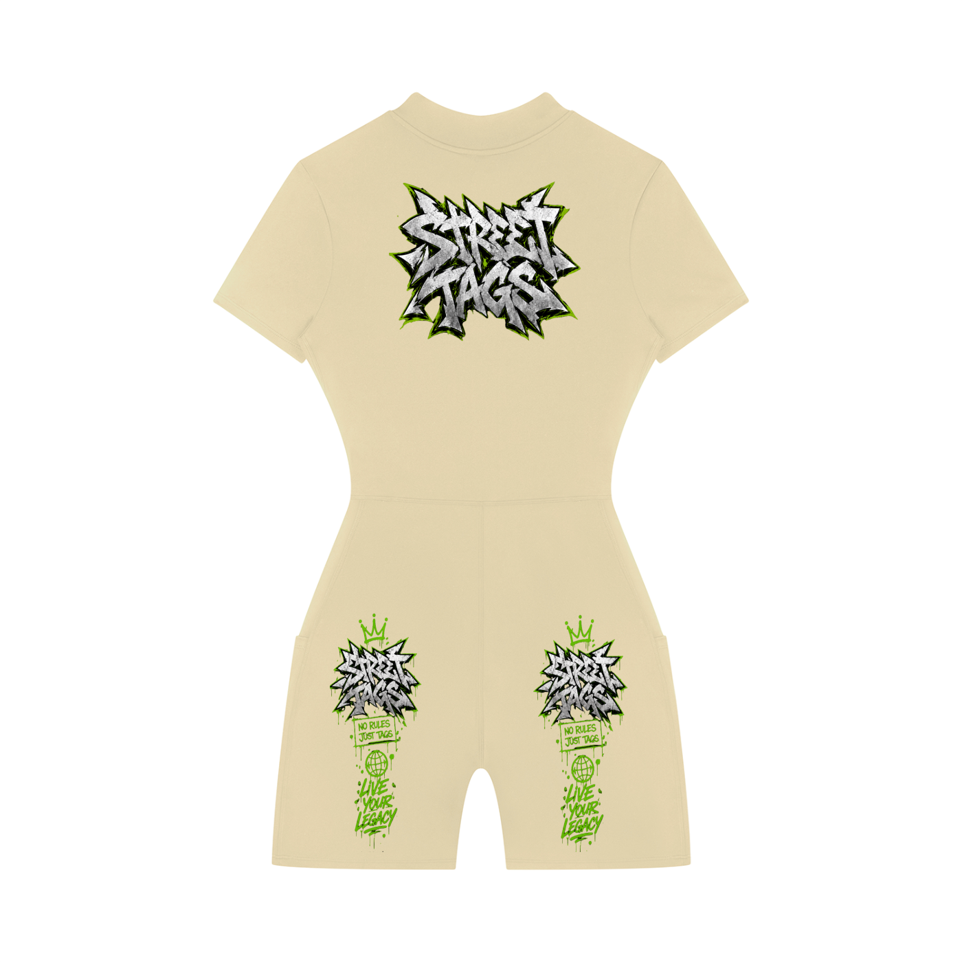 Women's Quarter-Zip Short Sleeve Romper