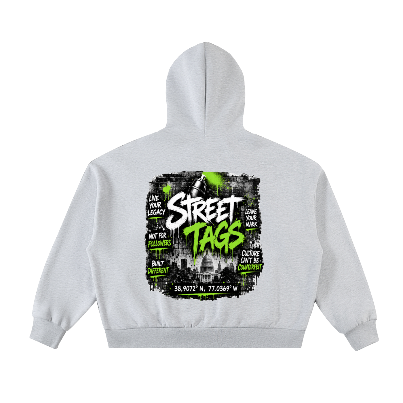 BLOCK PARTY Fleeced Full-Zip Boxy Hoodie