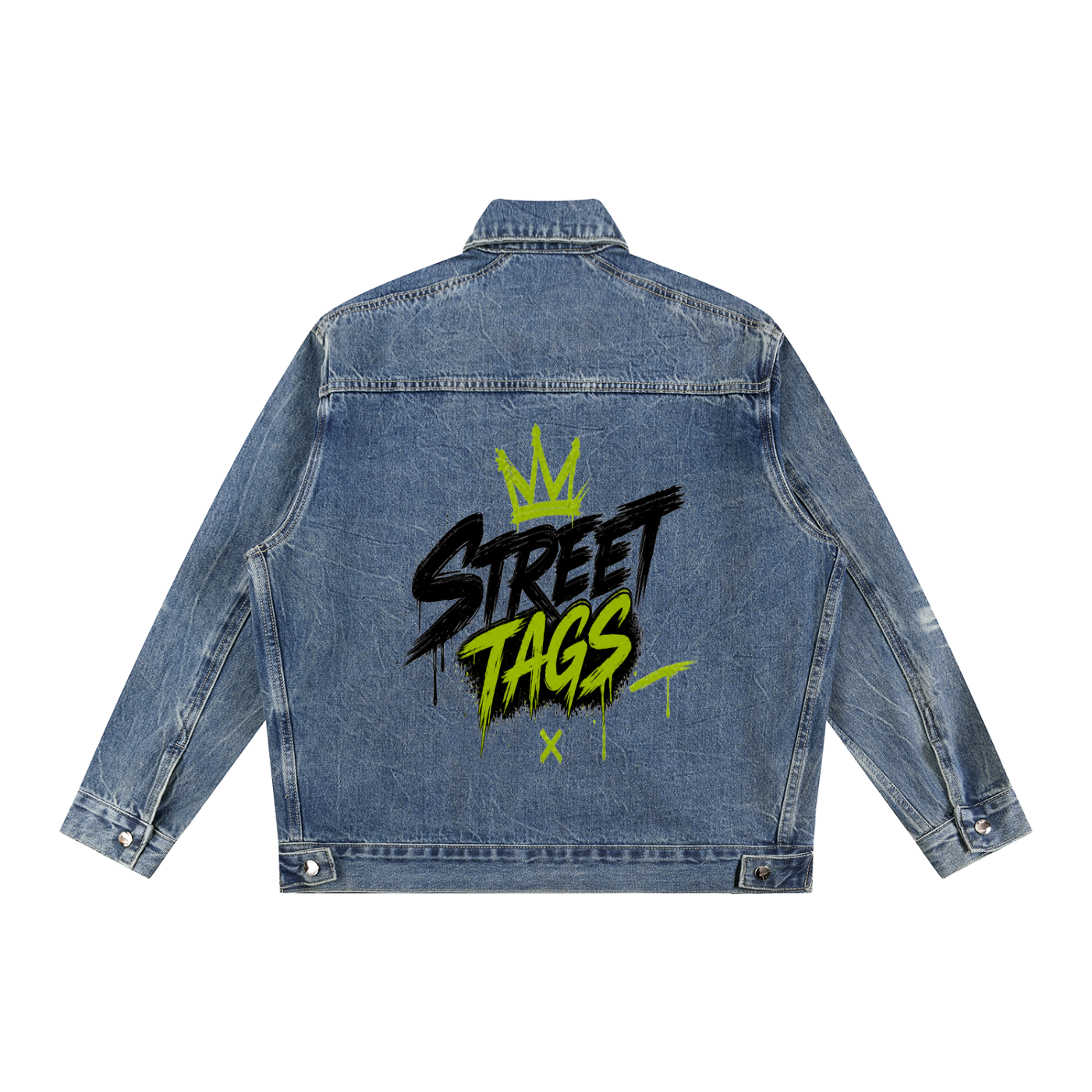 Vintage Wash Zip Up Denim Jacket