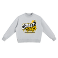 RETRO RUSH Fleece Side Slit Crewneck Sweatshirt