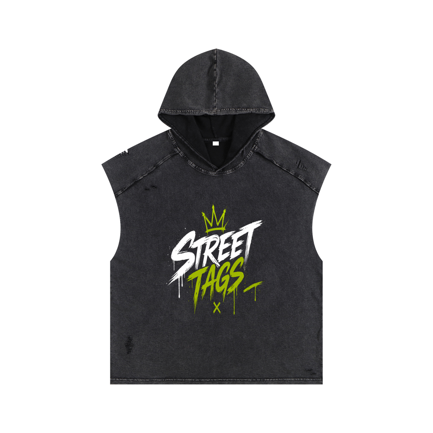 Snow Washed Boxy Hooded Tank Top