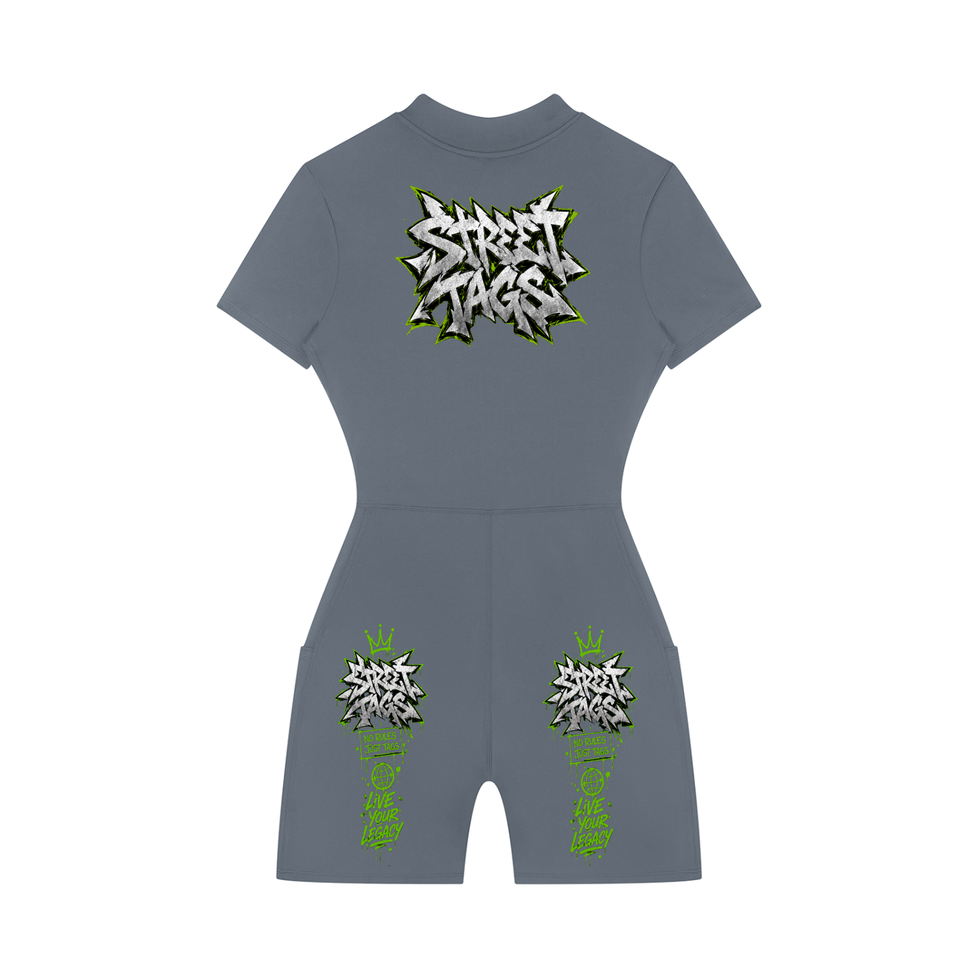 Women's Quarter-Zip Short Sleeve Romper