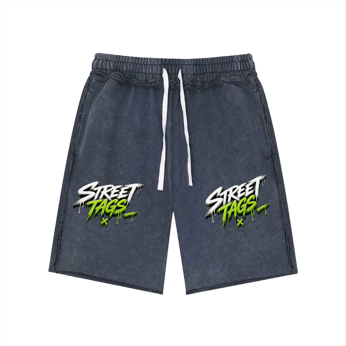Unisex Mineral Wash Raw Edge Shorts