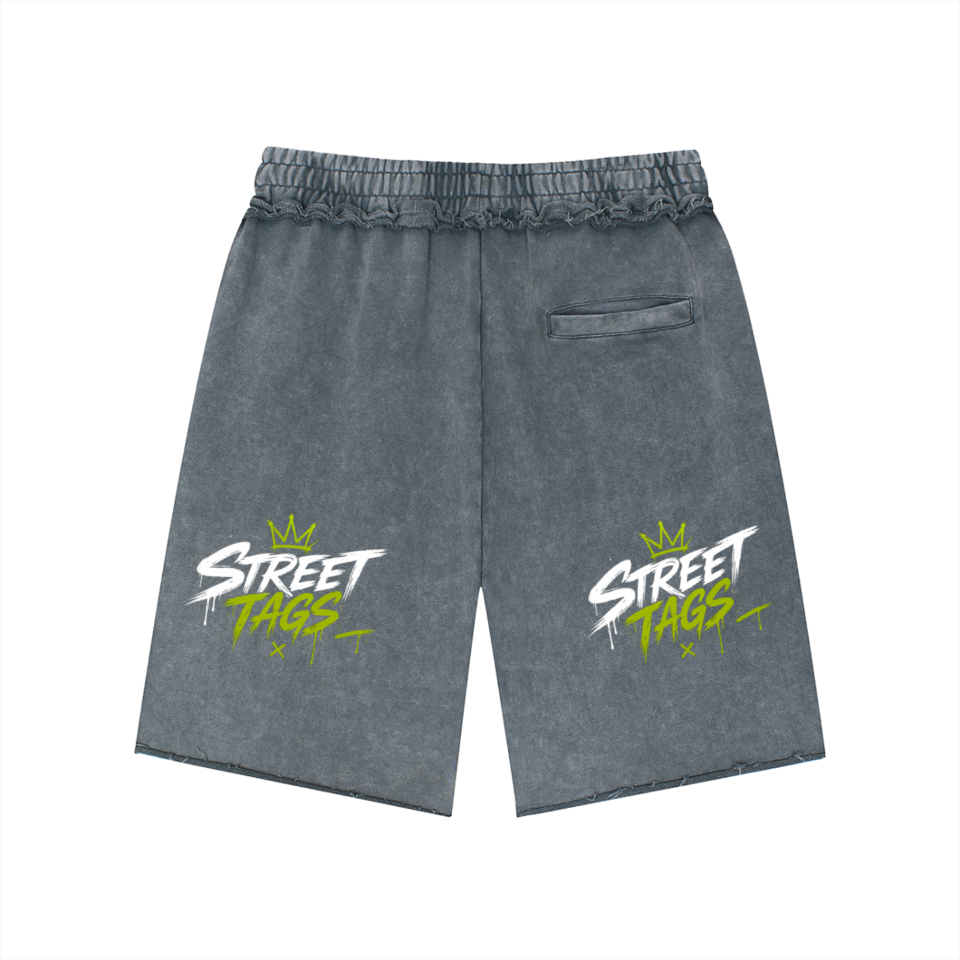 Unisex Mineral Wash Raw Edge Shorts