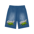 Rectangle Patch Monkey Washed Shorts