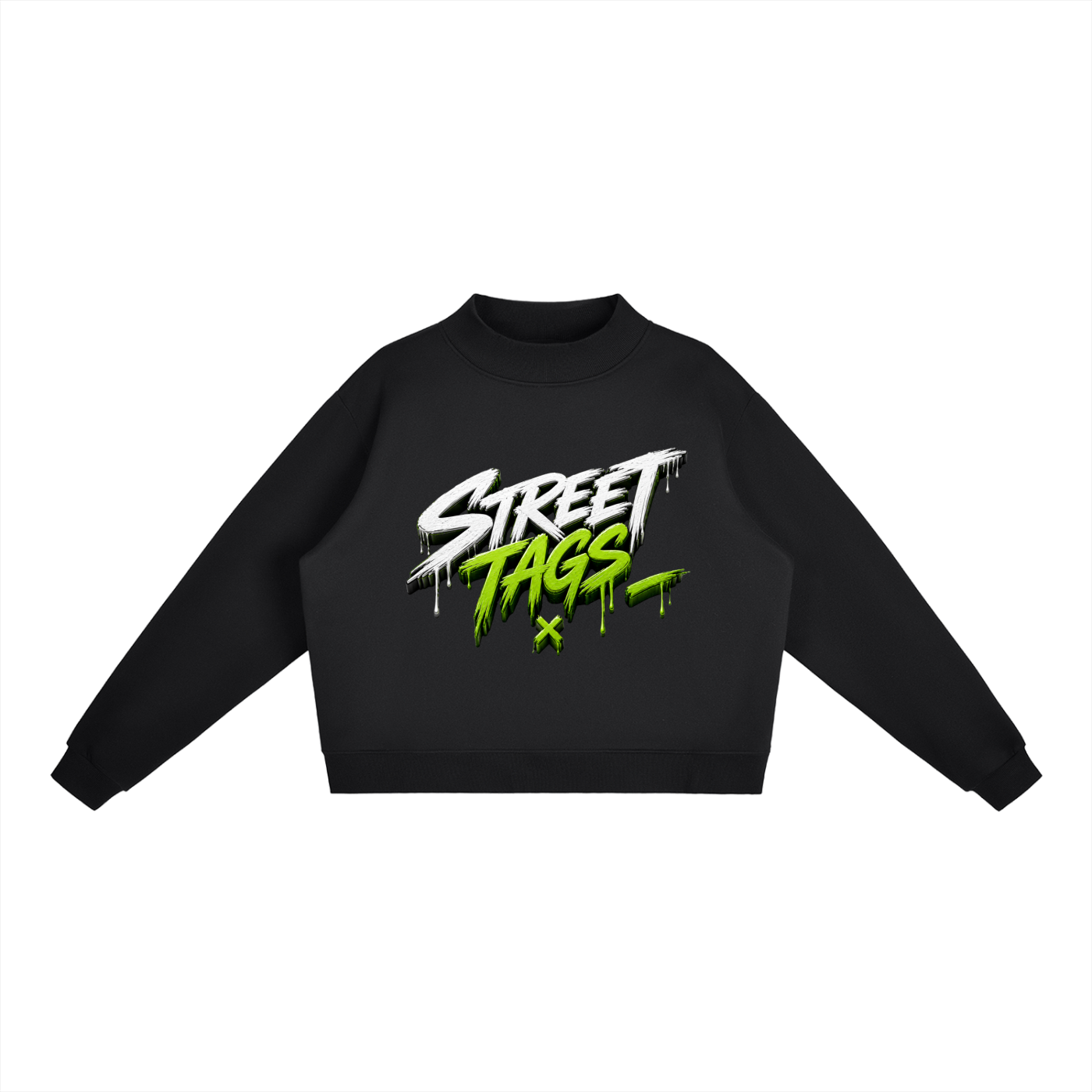 Essential Fleece Mock-Neck Crew Sweatshirt