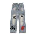 Vintage Wash Distressed Denim Jeans