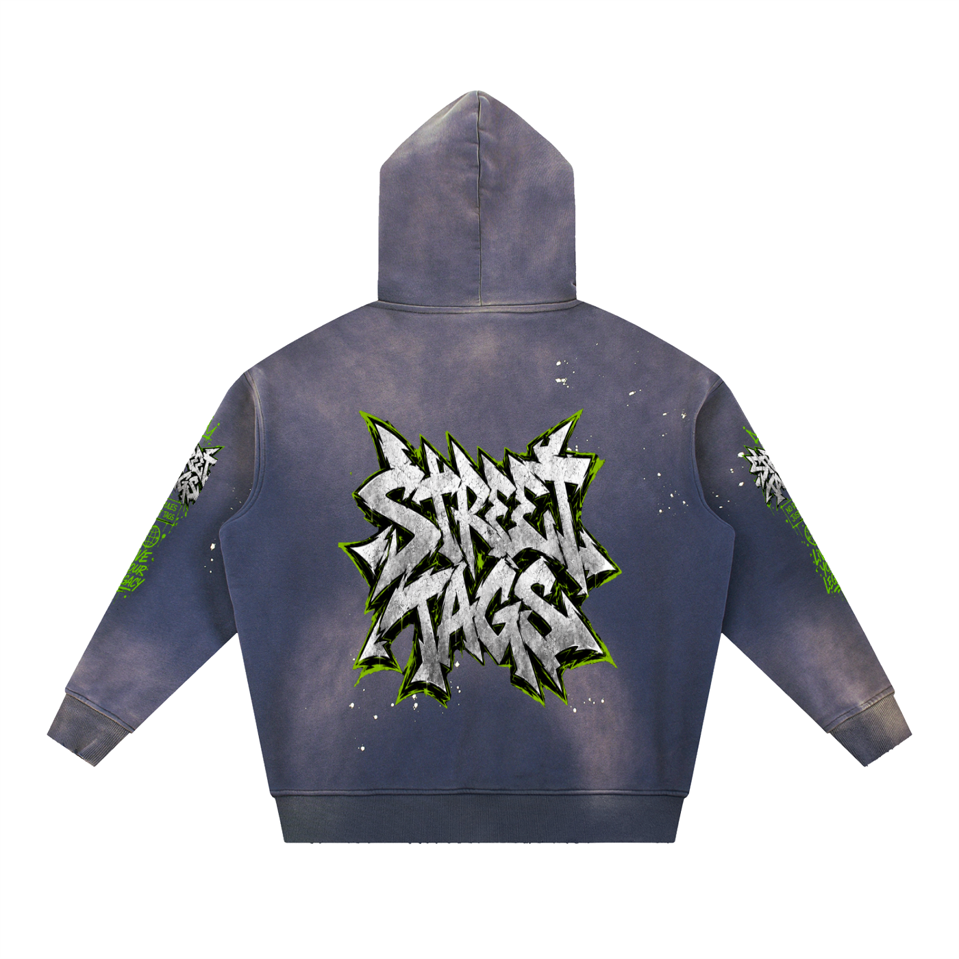 Vintage Washed Frayed Fleece Hoodie