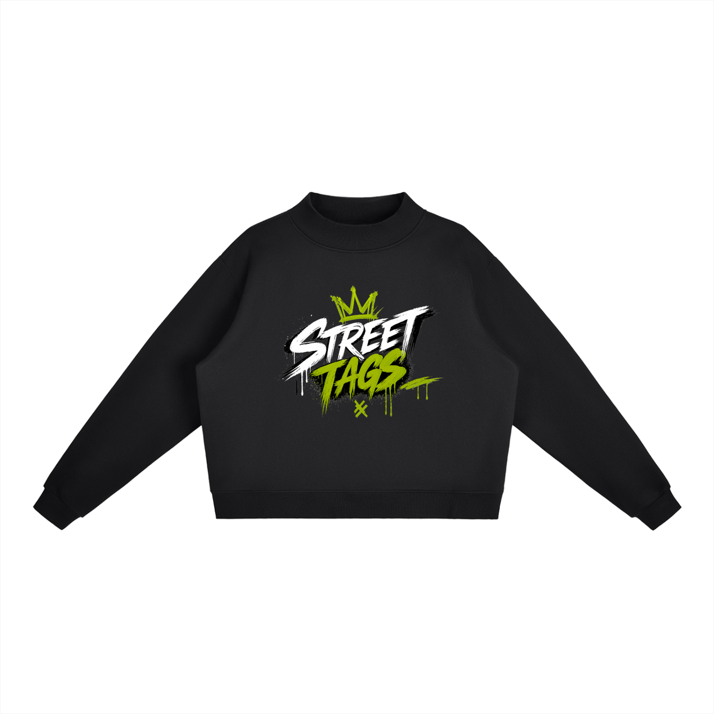 Essential Fleece Mock-Neck Crew Sweatshirt