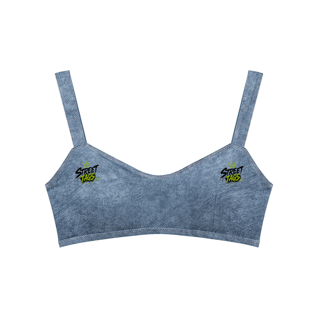 Women's Faux Denim Sports Bra