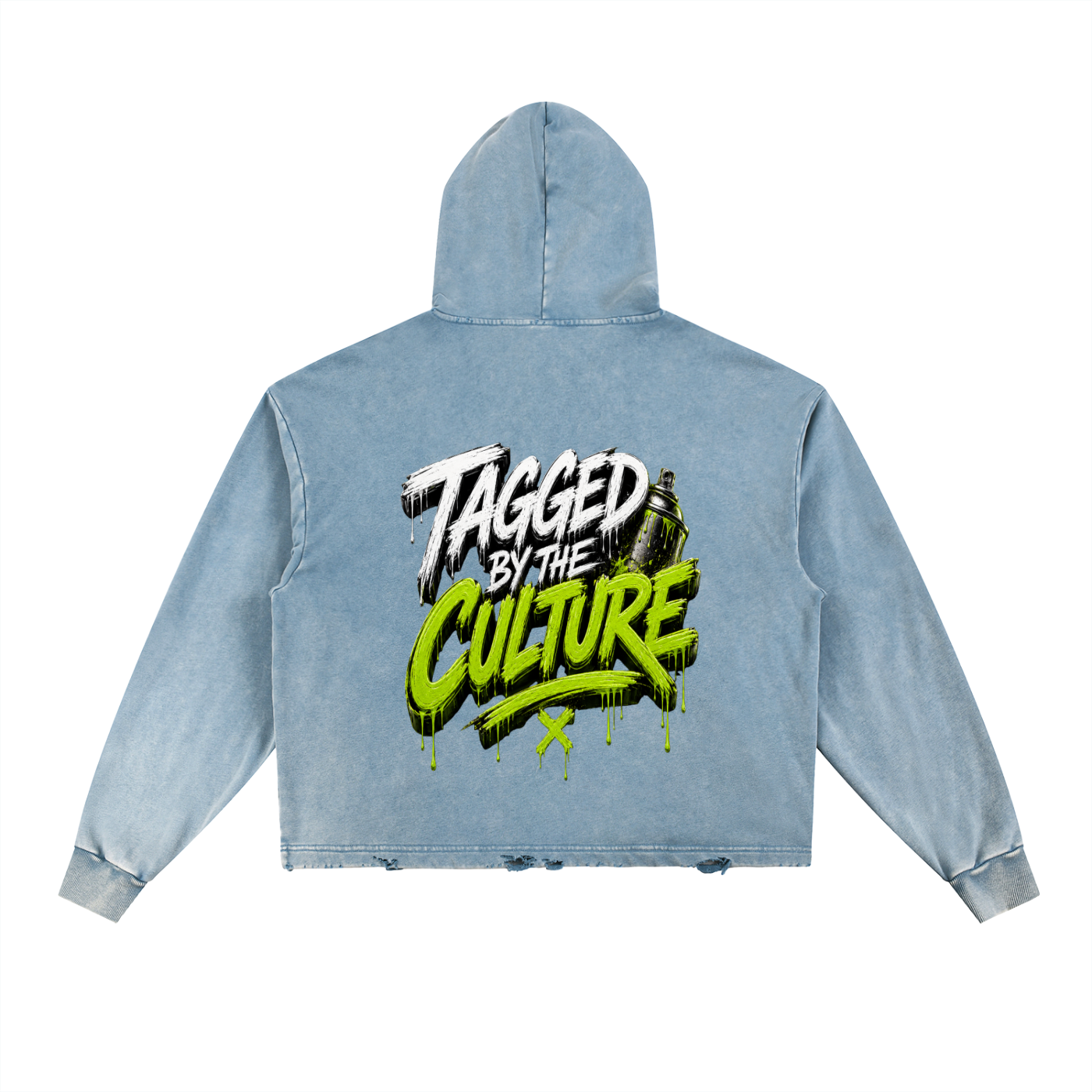 Vintage Washed Frayed-Hem Hoodie