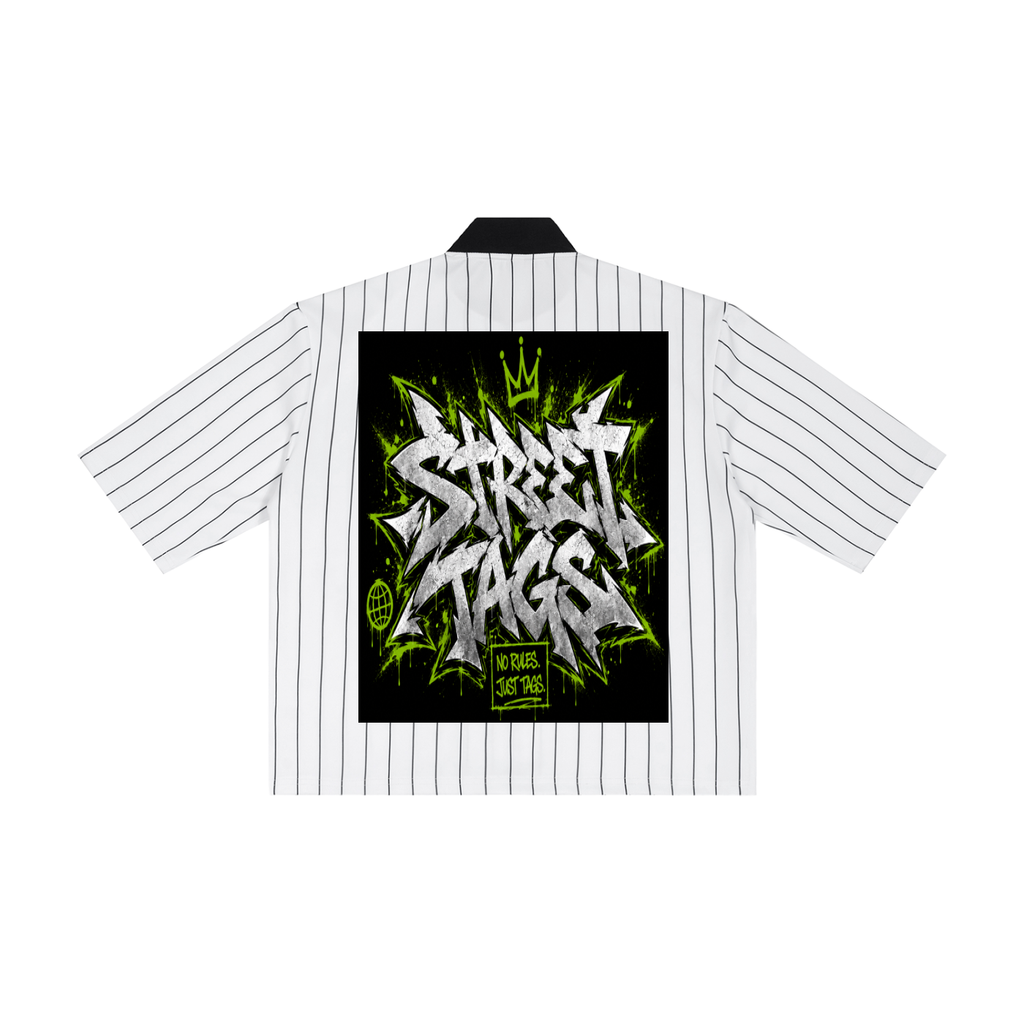 Unisex Striped Full-Zip Baseball Jersey